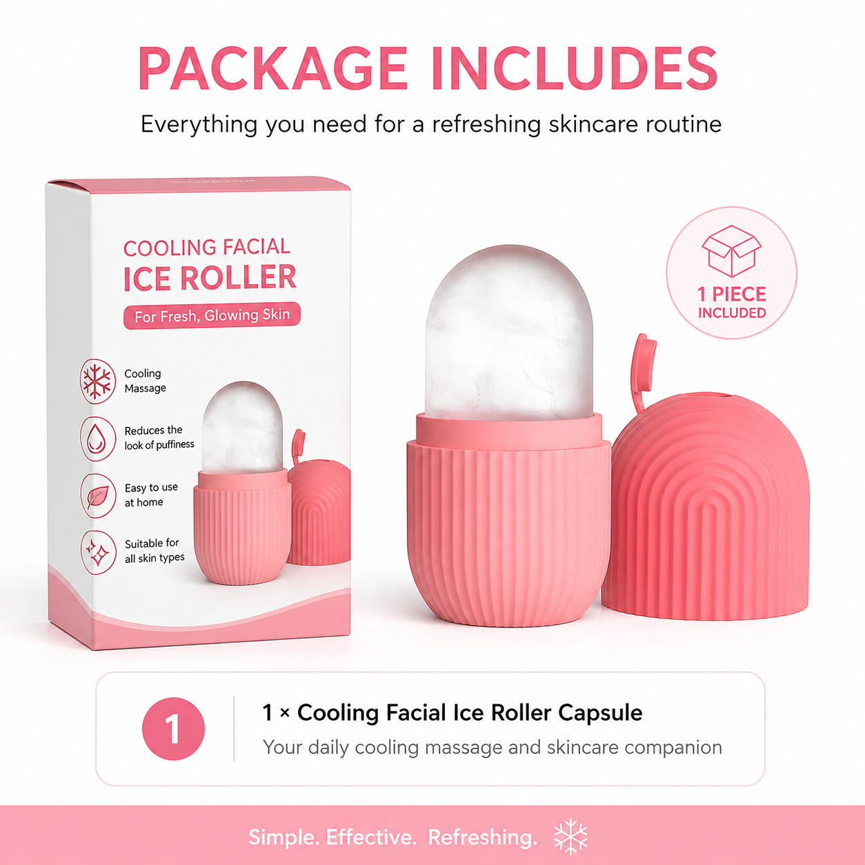 Cooling Facial Ice Roller for Fresh, Glowing Skin